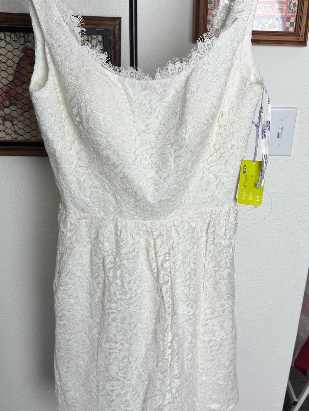 Encore by Watters Size 10 New w/Tags Ivory Lace Bridal Cocktail/Rehearsal Dress
